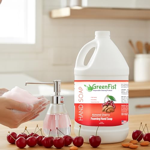GreenFist Almond Cherry Foaming Hand Soap Refill 128oz Made in USA