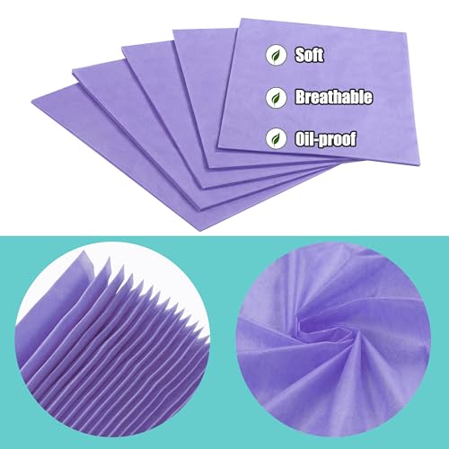 Disposable Bed Sheets for Massage Table 200 Pcs 31" x 71" Waterproof Massage Table Sheets Soft Non Woven Fabric SPA Massage Table Bed Cover Breathable for Beauty Tattoos Waxing Travel (Purple)
