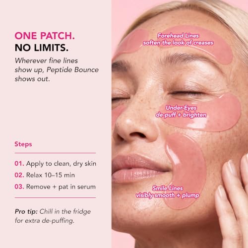 Under Eye Patches with Peptides & Hyaluronic Acid - Brightening & De-Puffing, 20 Patches