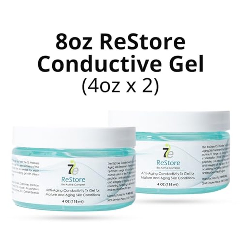7E Wellness Myolift 8oz Restore Conductive Gel with Bio-Active Complex 8oz Facial Skin Care Products with Green Tea Extract, Hyaluronic Acid, Anti Aging &Skin Tightening [4ozX2] (8 oz)