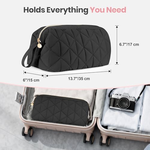 Hair Tools Travel Bag with Separate Heat Resistant Mat, Large Portable Organizer Bag for Women to Store Hair Dryers, Flat Irons, Curling Irons, Straighteners & Hair Accessories, Black
