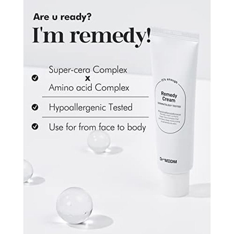 Facial Remedy Cream, Skin Barrier Repair Face Moisturizer with Hyaluronic Acid & Amino Acid, for Extremely Dry & Cracked Skin, 1.69 fl.oz.
