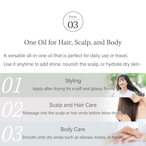 MARGARET JOSEFIN Japanese Multi Use Hair Oil ? Additive Free, For Hair, Body and Nails, Gentle Formula, Green Tea Scent | 5.07 fl oz (150mL)