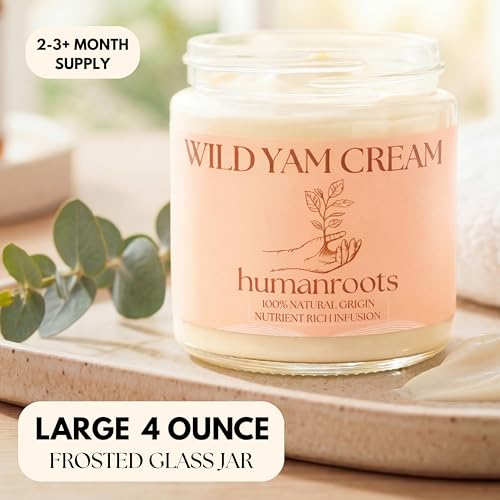 Wild Yam Cream - Menopause and PMS Support for Women, 4 oz (Unscented/Herb-Infused), Organic Wild Yam Cream for Balance - Made with Chaste Tree Berry and Red Clover