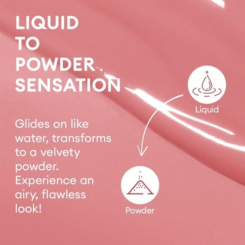 INTO YOU Liquid Blush for Cheeks, Water Sense Evolves into Soft Fog Powder Blush Matte and Natural finish, Light and Comfortable Creamy to Hold Makeup, Icy Peach(A01)