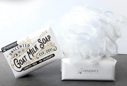 Unscented Goat Milk Soap Bar - Triple Milled 9 Ounce Pack of 2