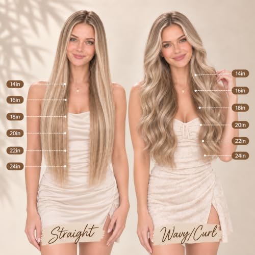 Ve Sunny Genius Clip-In Human Hair Extensions Golden Blonde Highlights 14 Inch
