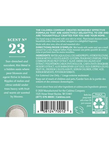 Liquid Hand Soap with Aloe Vera & Olive Oil - Pear Blossom Agave, 10.8 oz, 2 Pack