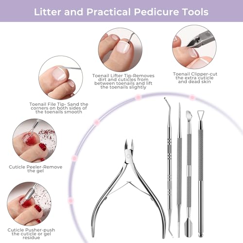 Toe Nail Soaking Bowl Set for Pedicure Gel Polish Remover with Nail Tools