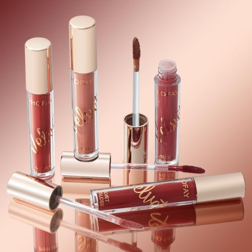 PHOFAY Lip Gloss - Multiple Shimmer Shades with Subtle Candy Scent, Lightweight Oils & Vegan Formula, Ideal Gift