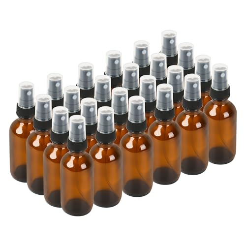 2oz Amber Glass Spray Bottle with Fine Mist Sprayer - Essential Oils & Travel