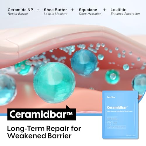 ZealSea Ceramidbar Face Mask Skincare Set – 10 Pack, Repair & Rescue Duo (Repair Mask 10 Count)