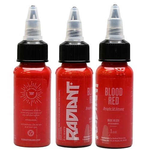 Radiant Colors Blood Red Tattoo Ink 1oz Bottle - Bright Saturation, High Pigment Load