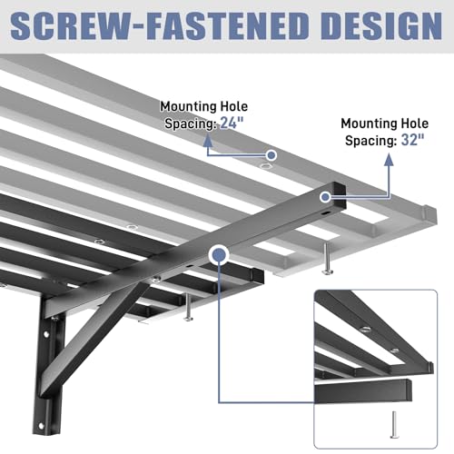 Heavy Duty Wall Shelves 2x4 ft Black - Garage & Storage Shelving