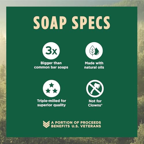 Big Brick Soap for Men - Fresh Cut Pine Scent, 10 oz, 3-Pack - Rugged Grooming