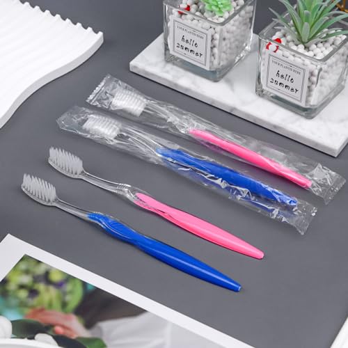 200 pcs Prepasted Disposable Toothbrushes Bulk - 2 Colors, Travel-Ready