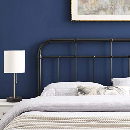 Modway Alessia Black Queen Headboard - Modern Farmhouse Metal Bed Frame