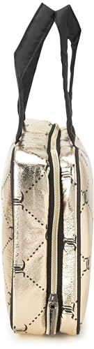 Shiny Gold Makeup Bag - Travel Cosmetic Organizer, 11.5 x 3.5 x 8.5 inches