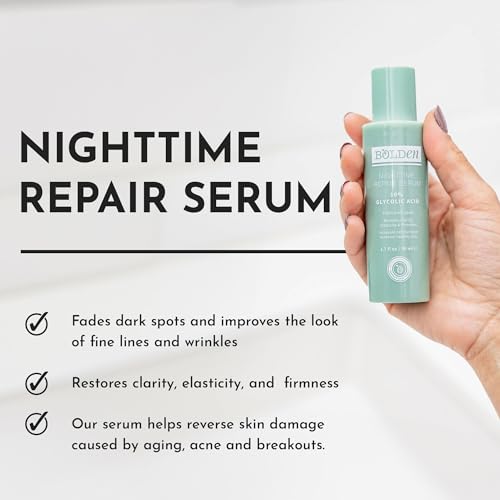 Nighttime Face Serum for Dark Spots & Hyperpigmentation - Collagen Boost, Aloe & Vitamin E - 1.7 Fl Oz