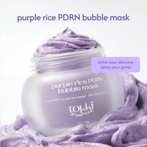 Purple Rice PDRN Bubble Mask for Pore Clearing & Exfoliation - Vegan Korean Skincare