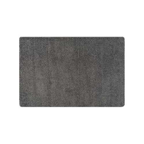 Lena Rug 2x3 Dark Gray Indoor Door Mat Ultra Plush Non Slip Washable Rug