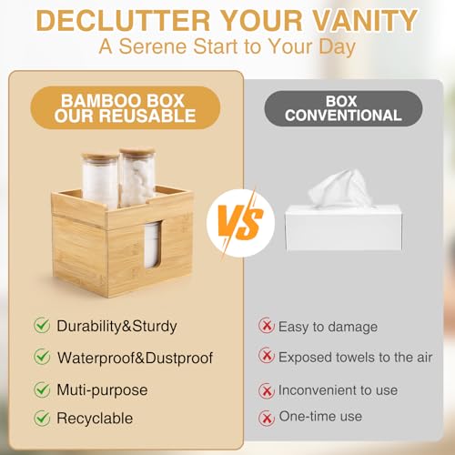 Face Towel Holder with 120 XL Bamboo Towels - Skincare Organizer & Countertop Storage (Variation of THIS listing)