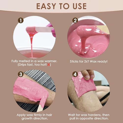 KOTAMU Pink Wax Beads for Hair Removal - 40 Ounce (2.5 lb) Hard Wax Beans, Sensitive Skin Formula