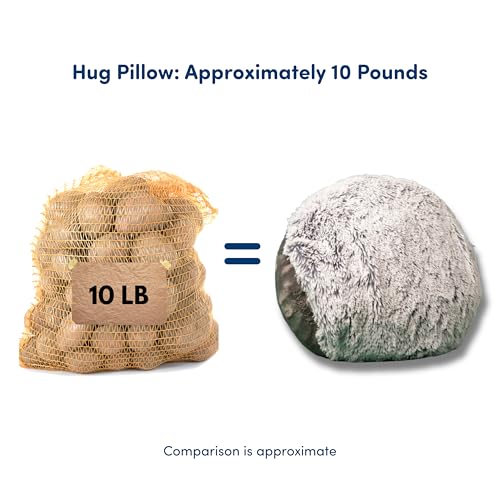 Gray Weighted Hug Pillow with Hand Pocket - 17 Inch, 10 lb Sensory Relaxation Cushion