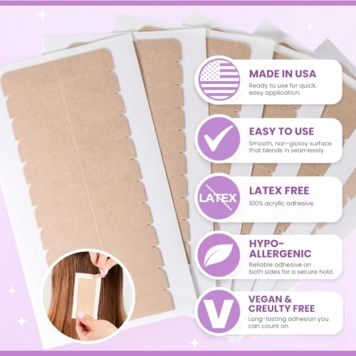 Hair Extension Tape Remover Spray & Replacement Tape Bundle - 8oz + 72 Tabs