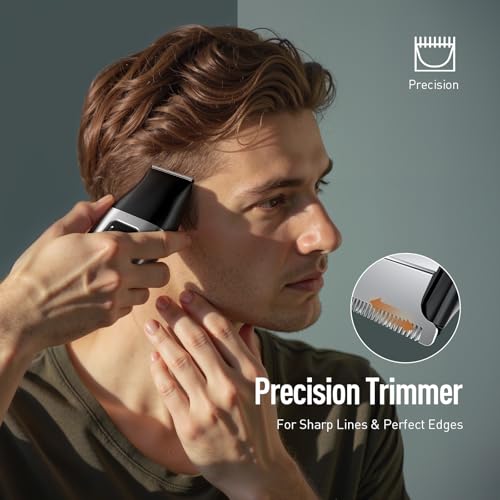 Cordless Foil Shaver for Men: Dual Replacement Heads (Foil + Trimmer), High-Speed 6000RPM,USB-C Rechargeable, IPX6 Waterproof Battery Display & Travel-Friendly/Home Use