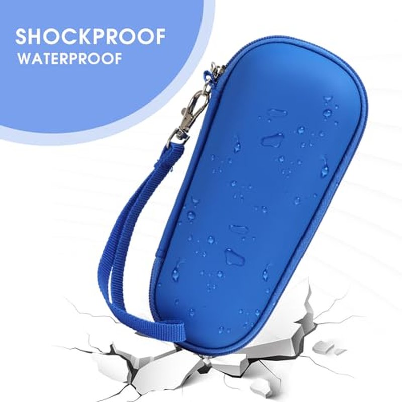 Hard Carry Case Compatible with N?graCoola CLIE Sonic Facial Cleansing Brush, Waterproof Case Storage Carrying Holder Fits for Silicone Face Scrubber and Charging Cable (Box Only), Blue