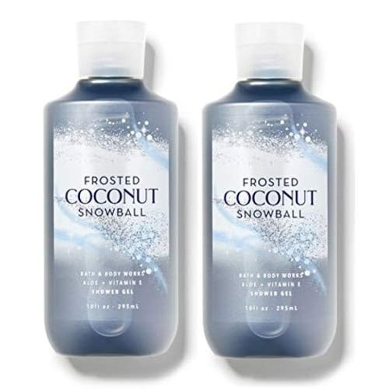 Bath and Body Works 2 Pack Frosted Coconut Snowball Shower Gel 10 Oz.