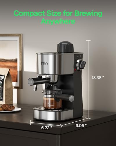 Espresso Machine with Milk Frother, 3.5 Bar Cappuccino & Latte Maker, 2-4 Cups