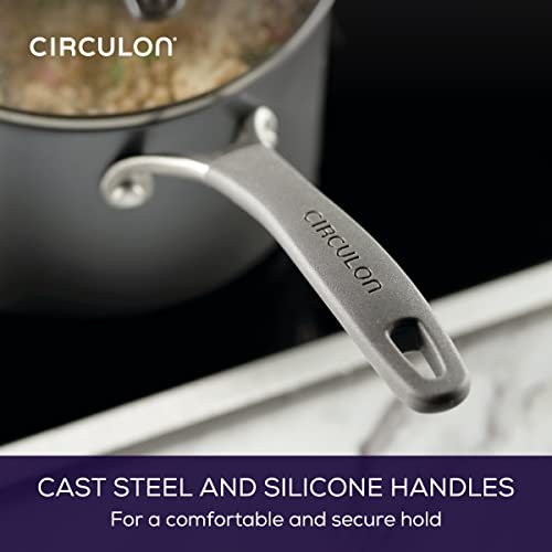 Nonstick 3-Quart Saucepan with Straining Lid - Graphite, Dishwasher Safe