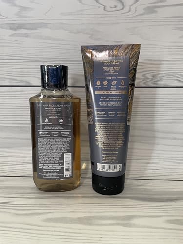 Men's 3-in-1 Hair Face & Body Wash with Hydrating Body Cream Set