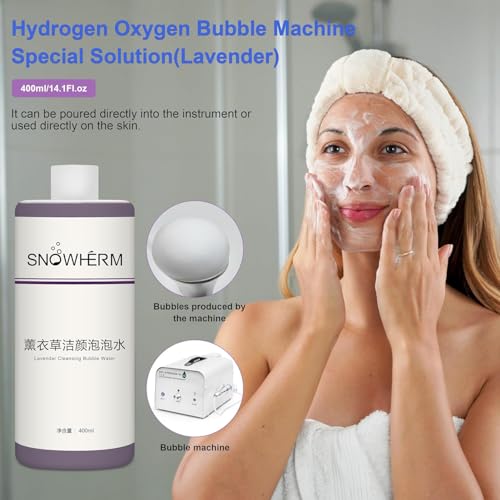 ELitzia Oxygen Bubble Machine Special 400ml/13.5Fl.oz Lavender Solution for Deep Facial Cleaning Moisturizing and Oil Control Water Element Essence Bubble Liquid ETD064(Lavender)