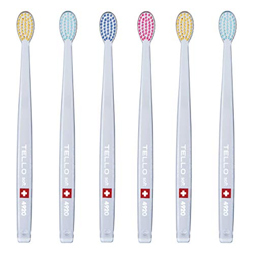 Adult Soft Swiss Toothbrush Set - Gentle Cleaning, 6-Pack