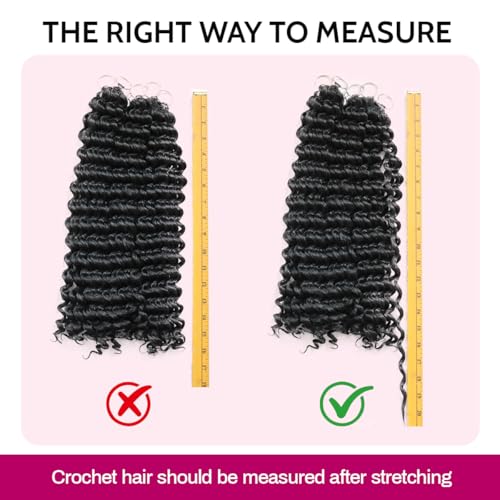 Natural Black Deep Wave Crochet Hair 18 Inch - 30 Strands Feather Synthetic