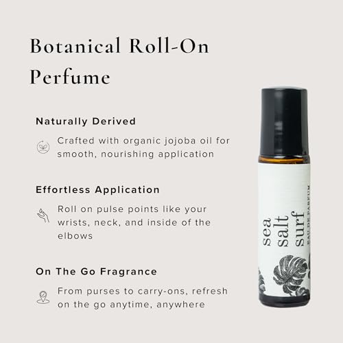 Sea Salt Surf Roll-On Perfume - Natural Essential Oil Fragrance, Vegan & Eco-Friendly