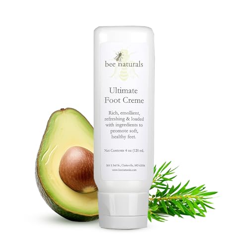Bee Naturals Ultimate Foot Cream 4 Oz ? Deep Hydration for Dry, Cracked Heels & Calluses ? Enriched with Shea Butter, Avocado Oil & Therapeutic Essential Oils ? Non-Greasy, Soothing properties
