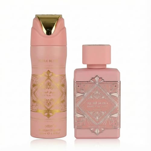 Lattafa Badee Al Oud Noble Blush 2-Piece Gift Set - 100ml EDP + 200ml Perfumed Spray