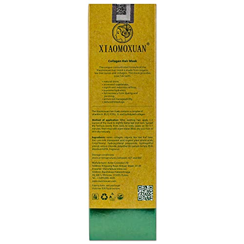 Organic Collagen Hair Mask for Damaged Dry Hair with Tea Tree Oil - 8.8 Fl Oz - Deep Conditioning & Repair - Variation of THIS listing
