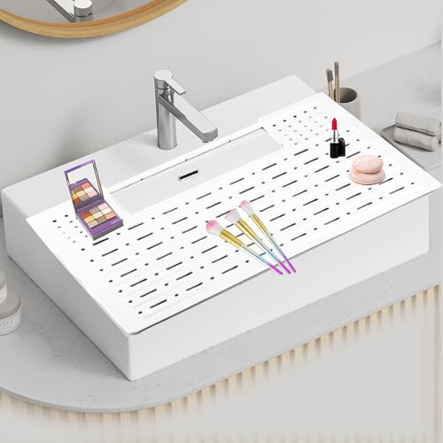 Makeup Sink Cover for Washbasin, Foldable Makeup Brush Cleaning Mat,Bathroom Makeup Tool,Silicone Sink Cover