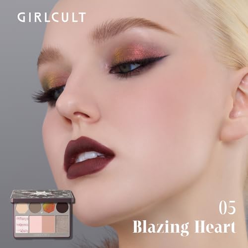 All-in-One Makeup Palette - Full Face with Red Brown Shades - Variation #05 Blazing Heart