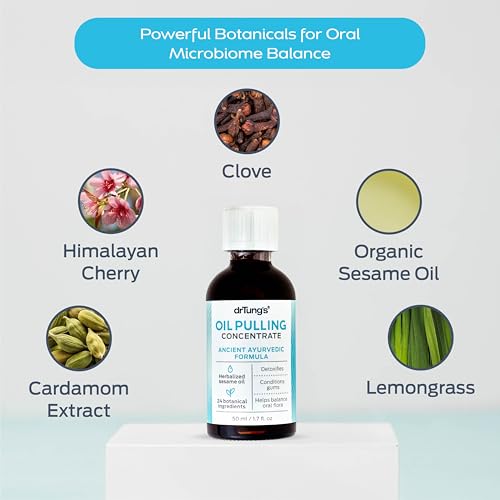 Oil Pulling Mouthwash for Teeth & Gums - Natural Oral Care Concentrate