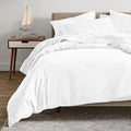 Organic Cotton Duvet Cover Set Twin XL - White, 100% Cotton Sateen, No Comforter, 3-Piece