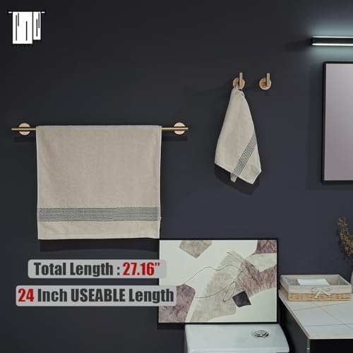 JQK Bathroom Hardware Set Champagne Bronze 5-Piece Wall Mount Accessories