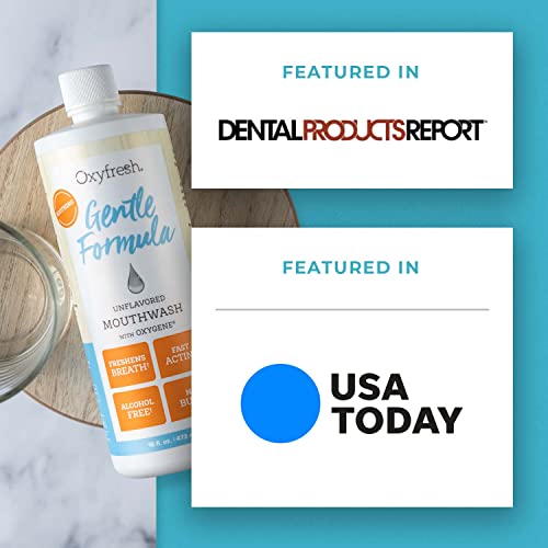 Gentle Unflavored Mouthwash for Sensitive Gums & Teeth - 16 oz Pack of 2 - Alcohol-Free, Zero Mint, Flavor Free