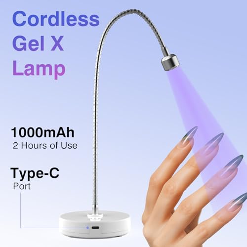 Cordless UV LED Nail Lamp for Gel Nails - Silver, Rechargeable, 4.7W