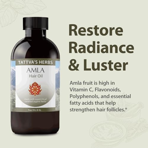 Tattva's Herbs Amla Hair Oil 8oz Cold Pressed & Unrefined Vegan Scalp Treatment
